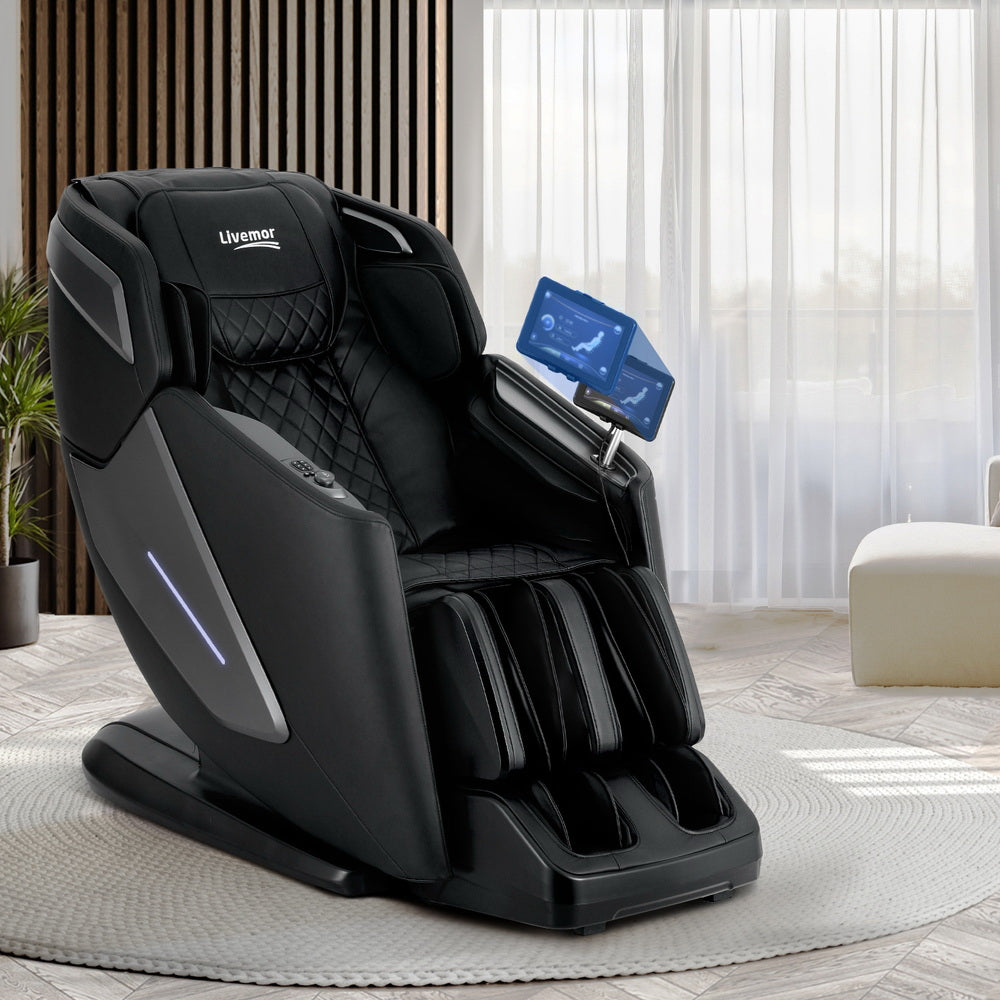 Livemor 4D Massage Chair Recliner SL Track Full Body Zero Gravity Massager Heated AI Body Scan REILY MASCHR-4D-REILY-BK