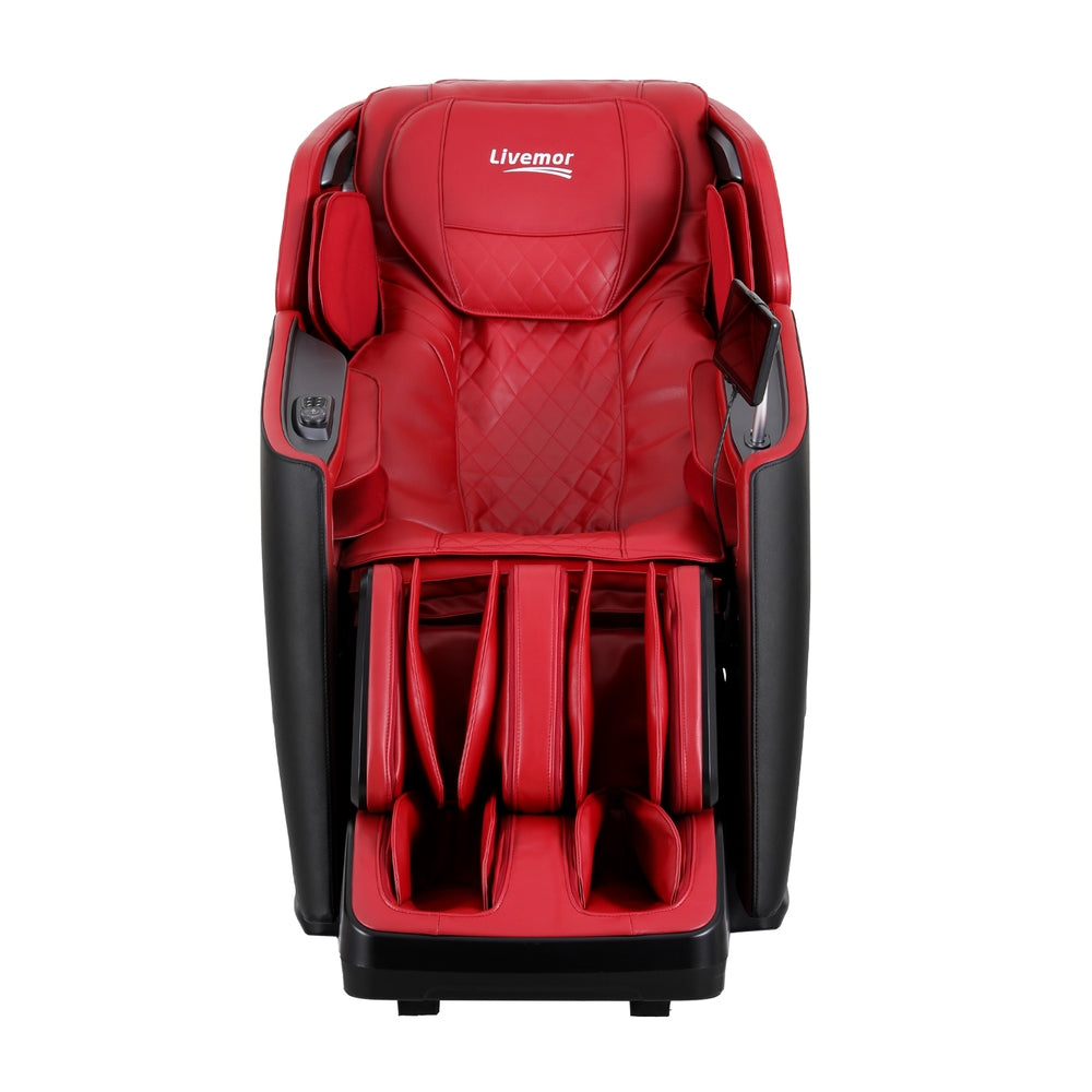 Livemor 4D Massage Chair Electric Recliner Home Massager Red MASCHR-4D-REILY-RD