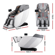 Livemor Massage Chair Electric Recliner Double Core Mechanism Massager ROWA White MASCHR-4D-ROWA-WHGY