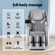 Livemor Massage Chair Electric Recliner Double Core Mechanism Massager ROWA White MASCHR-4D-ROWA-WHGY
