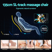 Livemor Massage Chair Electric Recliner Double Core Mechanism Massager ROWA White MASCHR-4D-ROWA-WHGY