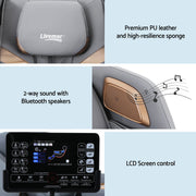 Livemor Massage Chair Electric Recliner Double Core Mechanism Massager ROWA White MASCHR-4D-ROWA-WHGY