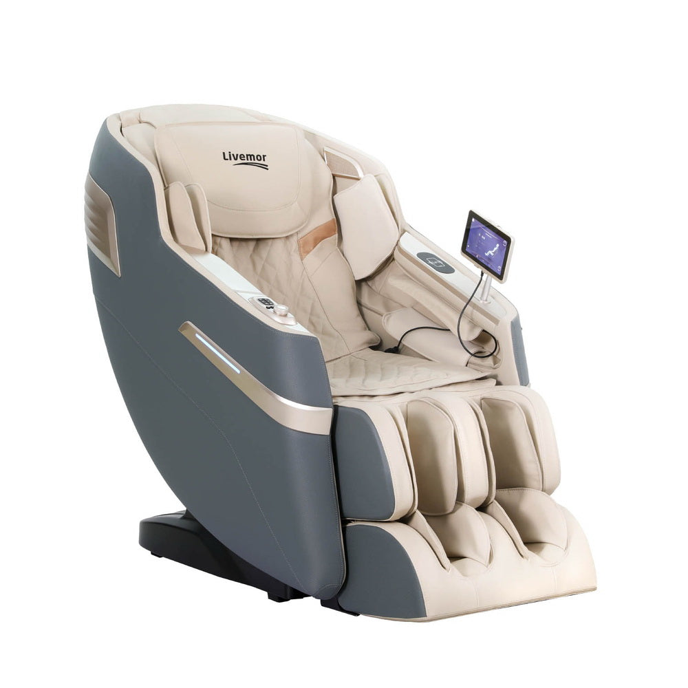 Livemor 4D Massage Chair Recliner SL Track Full Body Zero Gravity Massager Heated AI Body Scan SINA MASCHR-4D-SINA-GY