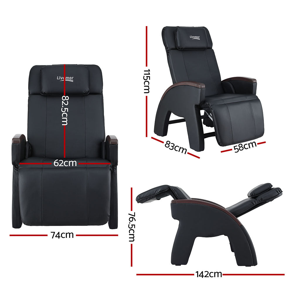 Livemor Massage Chair Electric Recliner Home Massager ARIA MASCHR-ARIA-BK