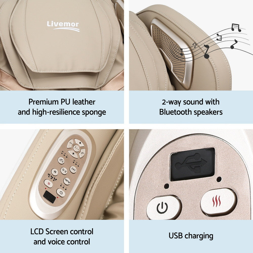 Livemor Massage Chair Electric Recliner Home Massager 3D OLIN MASCHR-B-3D-OLIN-BG