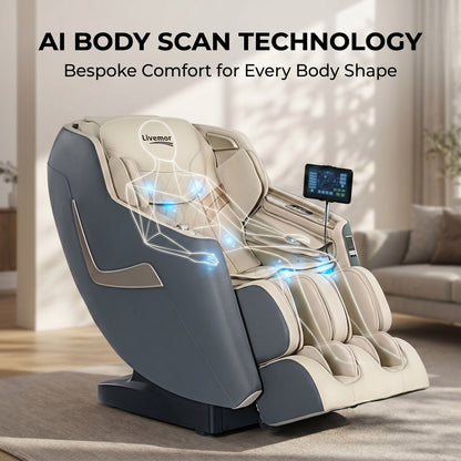 Livemor Massage Chair Electric Recliner Home Massager 3D Opal MASCHR-B-3D-OPAL-GY