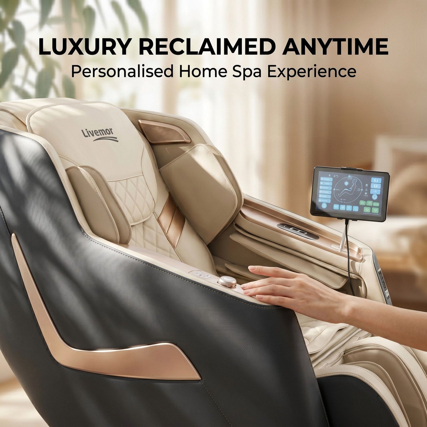 Livemor Massage Chair Electric Recliner Home Massager 3D Opal MASCHR-B-3D-OPAL-GY