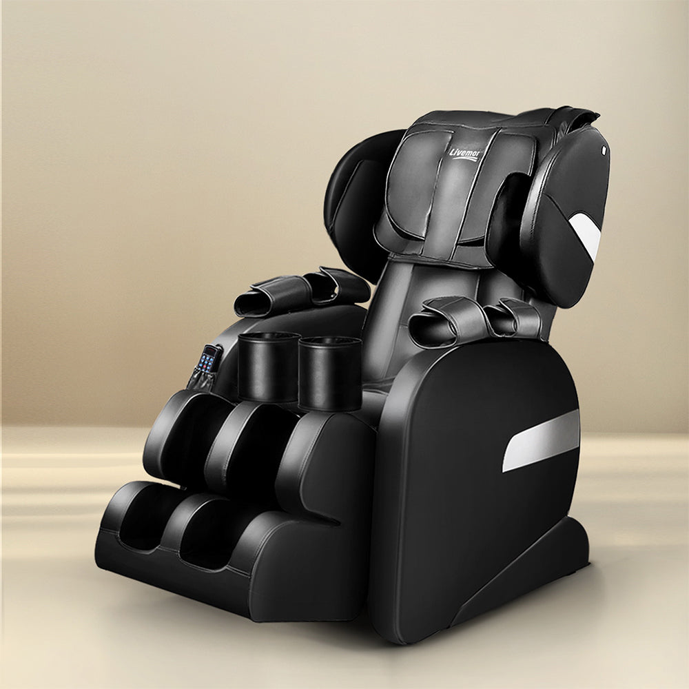 Livemor Massage Chair Electric Recliner 22 Nodes Massager Belmue MASCHR-CLA-BK