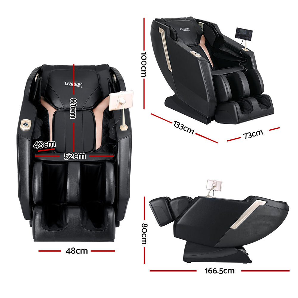 Livemor Massage Chair Electric Recliner Home Massager Baird MASCHR-E-BAIRD-BK
