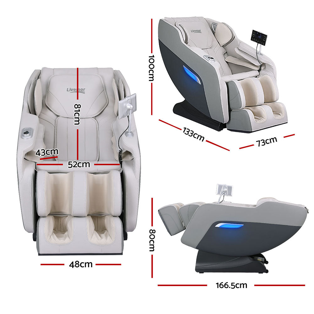 Livemor Massage Chair Electric Recliner Home Massager Brisa MASCHR-E-BRISA-GY