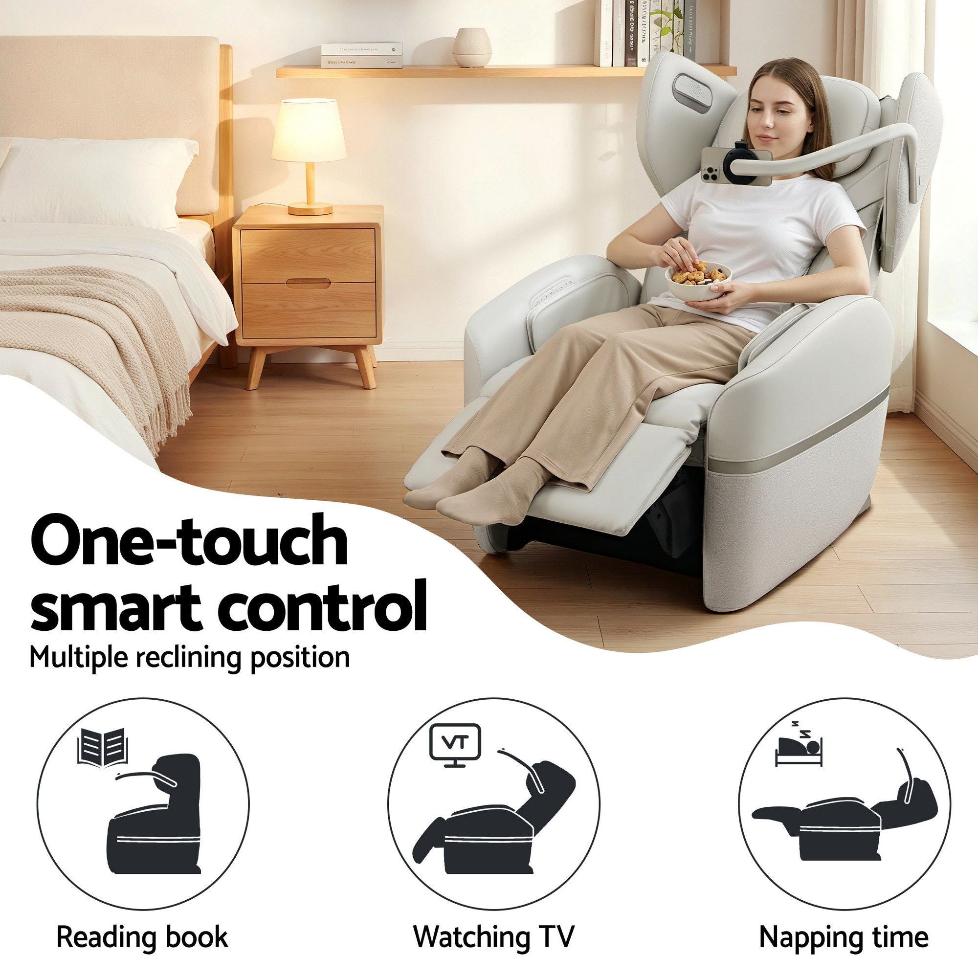 Livemor Massage Chair Electric Vibration Recliner Chair ZENO MASCHR-E-ZENO-BG