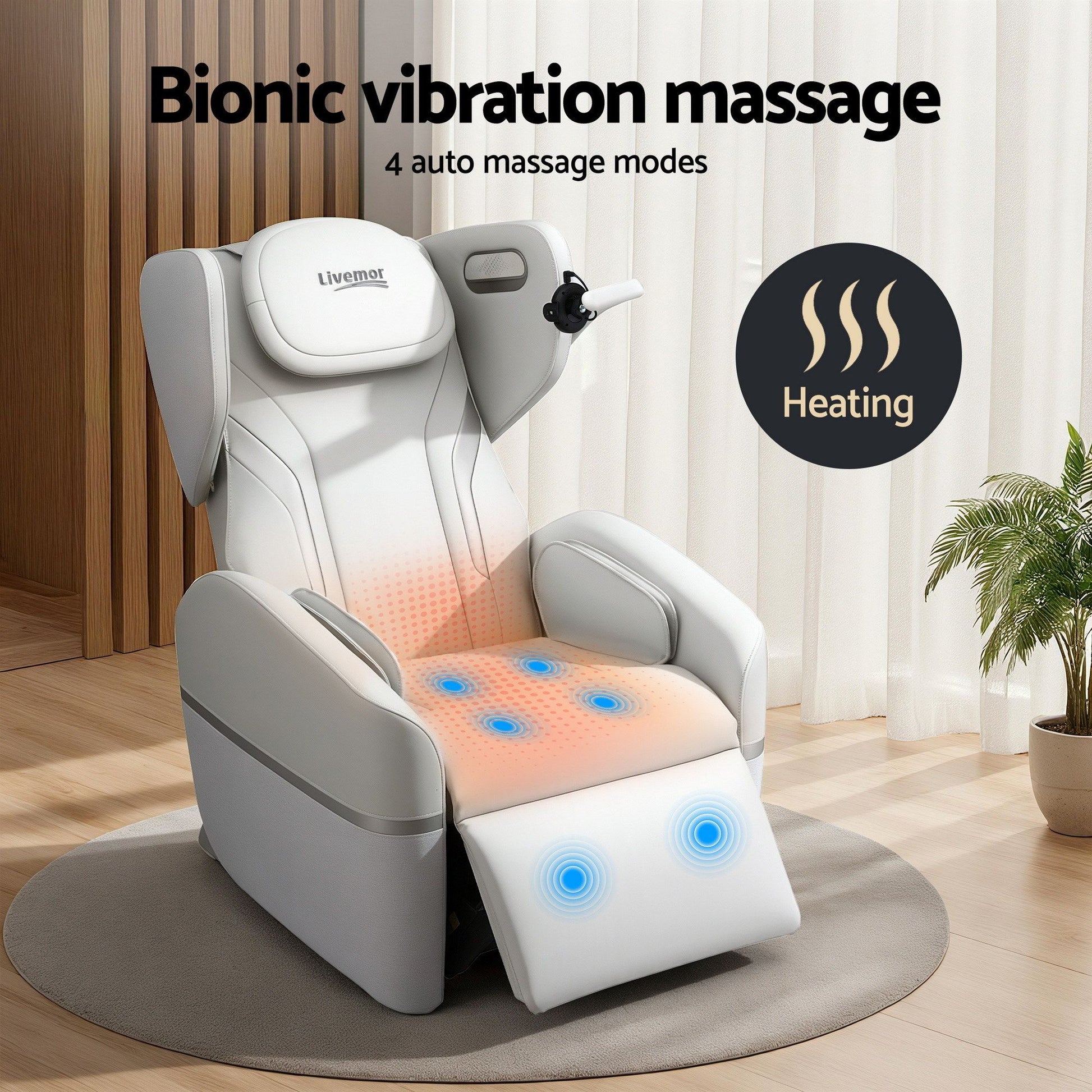 Livemor Massage Chair Electric Vibration Recliner Chair ZENO MASCHR-E-ZENO-BG