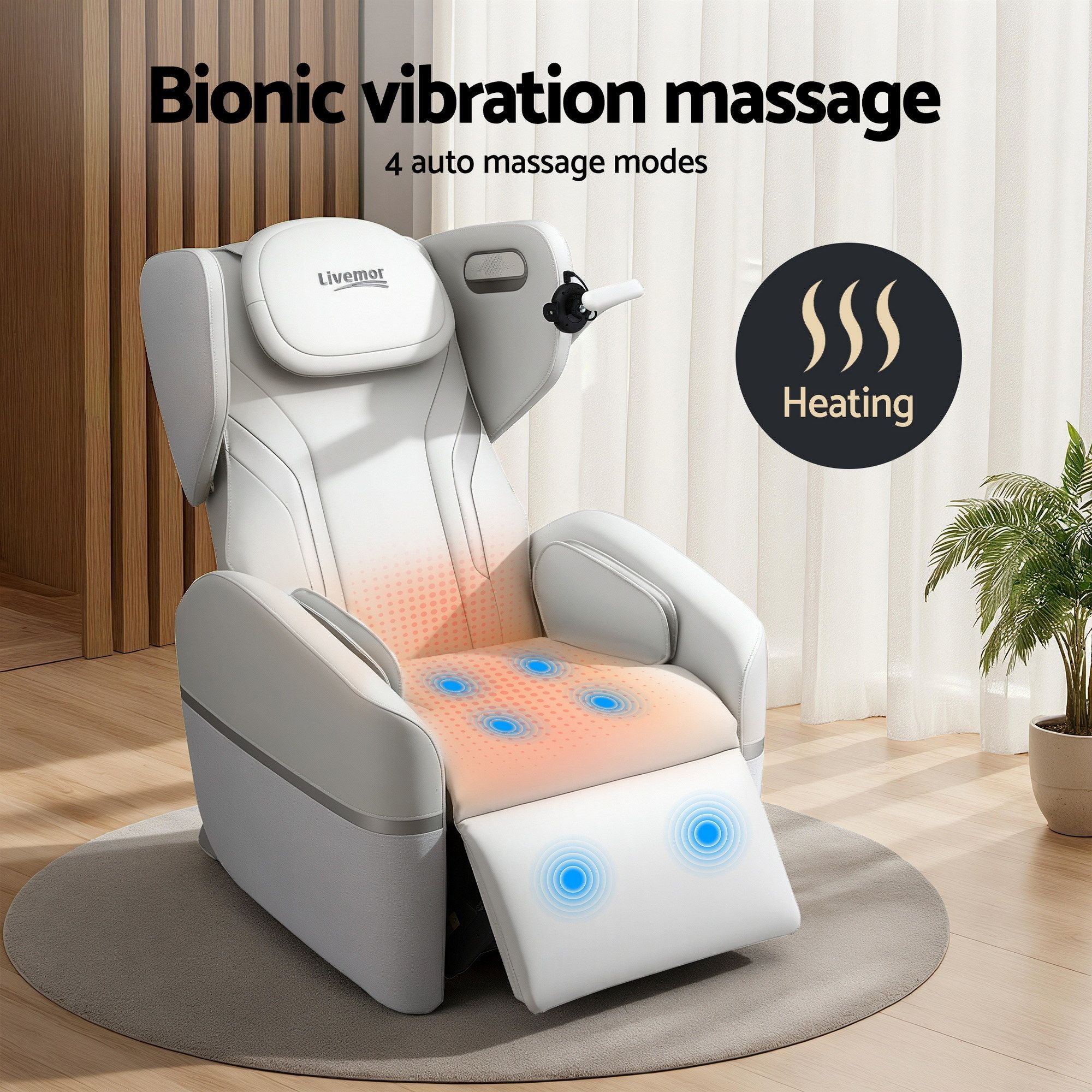 Livemor Massage Chair Electric Vibration Recliner Chair ZENO MASCHR-E-ZENO-BG