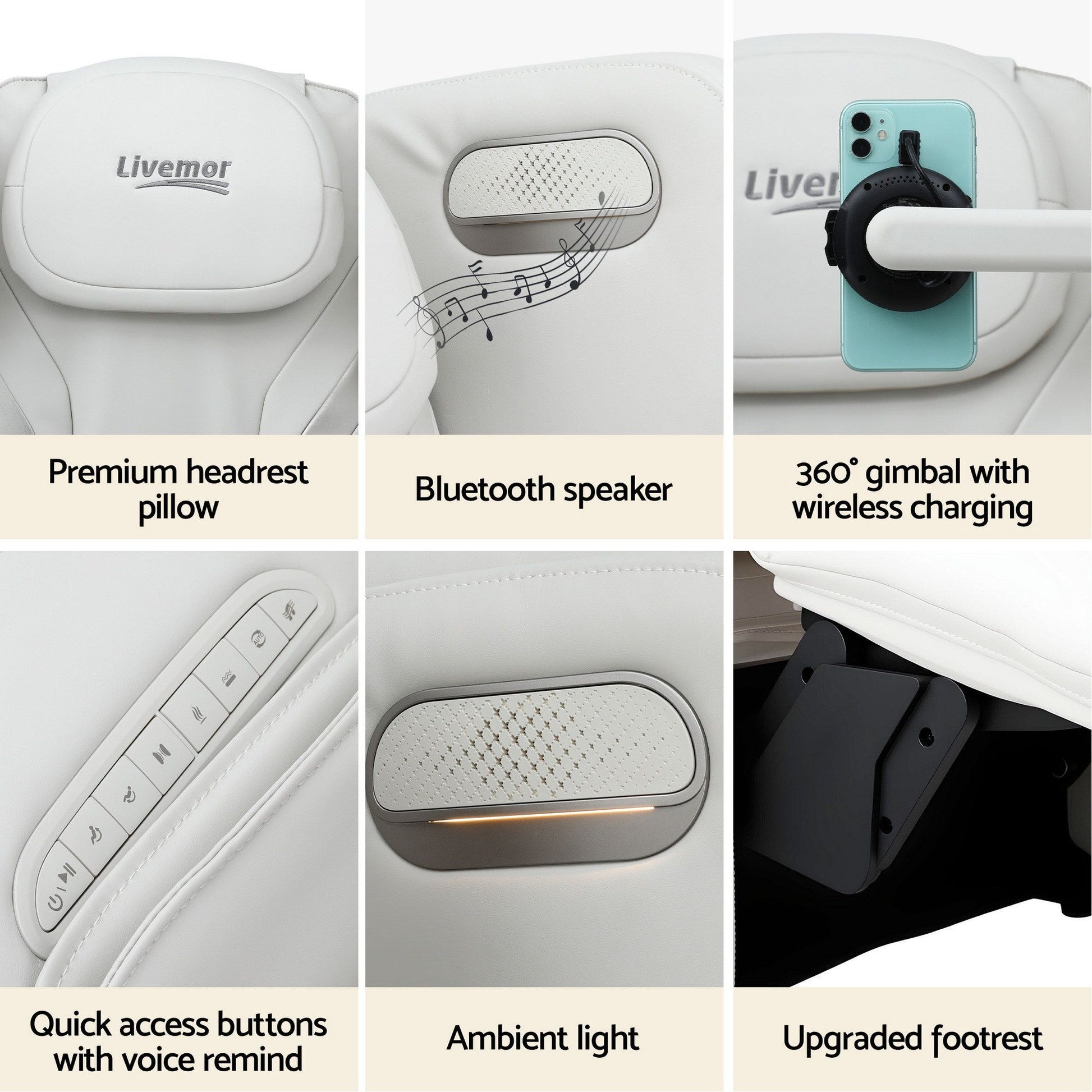 Livemor Massage Chair Electric Vibration Recliner Chair ZENO MASCHR-E-ZENO-BG