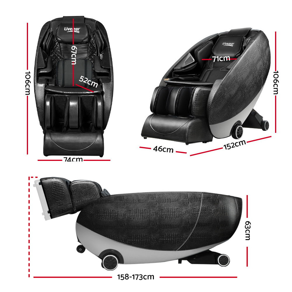 Livemor Massage Chair Electric Recliner SL-track Massager Hestia MASCHR-EGG-BK
