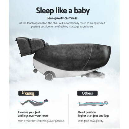Livemor Massage Chair Electric Recliner SL-track Massager Hestia MASCHR-EGG-BK