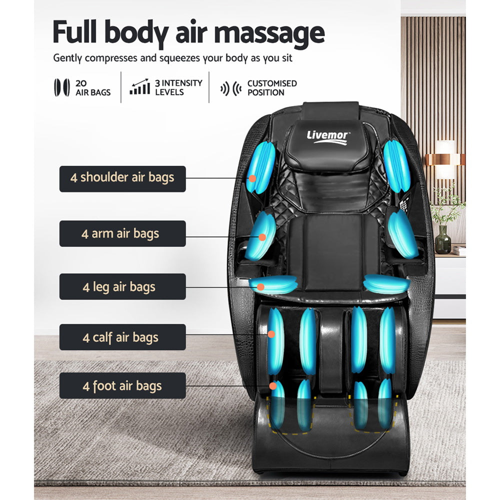 Livemor Massage Chair Electric Recliner SL-track Massager Hestia MASCHR-EGG-BK