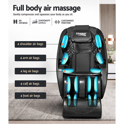 Livemor Massage Chair Electric Recliner SL-track Massager Hestia MASCHR-EGG-BK