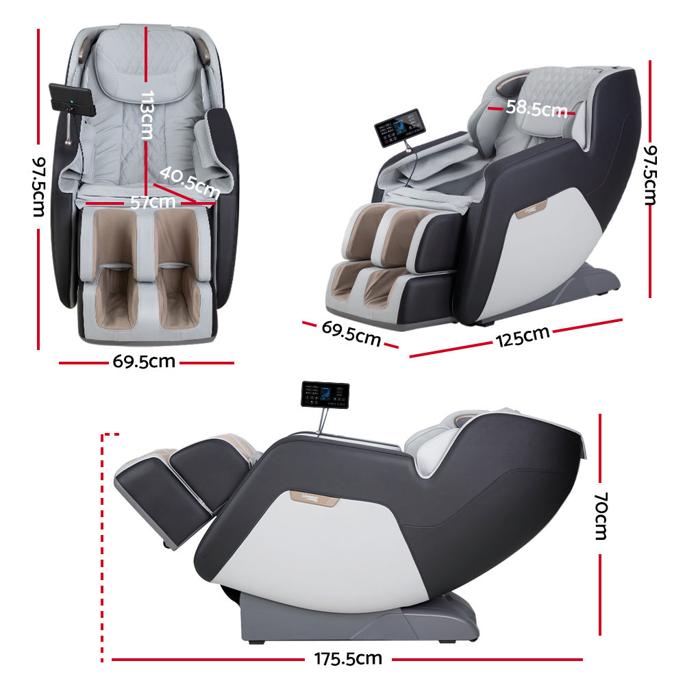 Livemor Massage Chair Electric Recliner Massager Meletao MASCHR-HOR-UP-BKGY