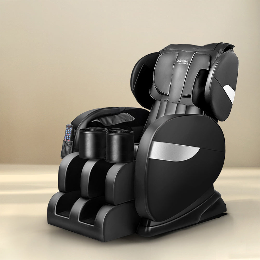 Livemor Massage Chair Electric Recliner Zero Gravity Massager MASCHR-LUX-BK