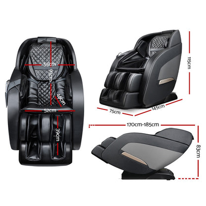 Livemor Massage Chair Electric Recliner Massager Black Decima MASCHR-PRO-BK