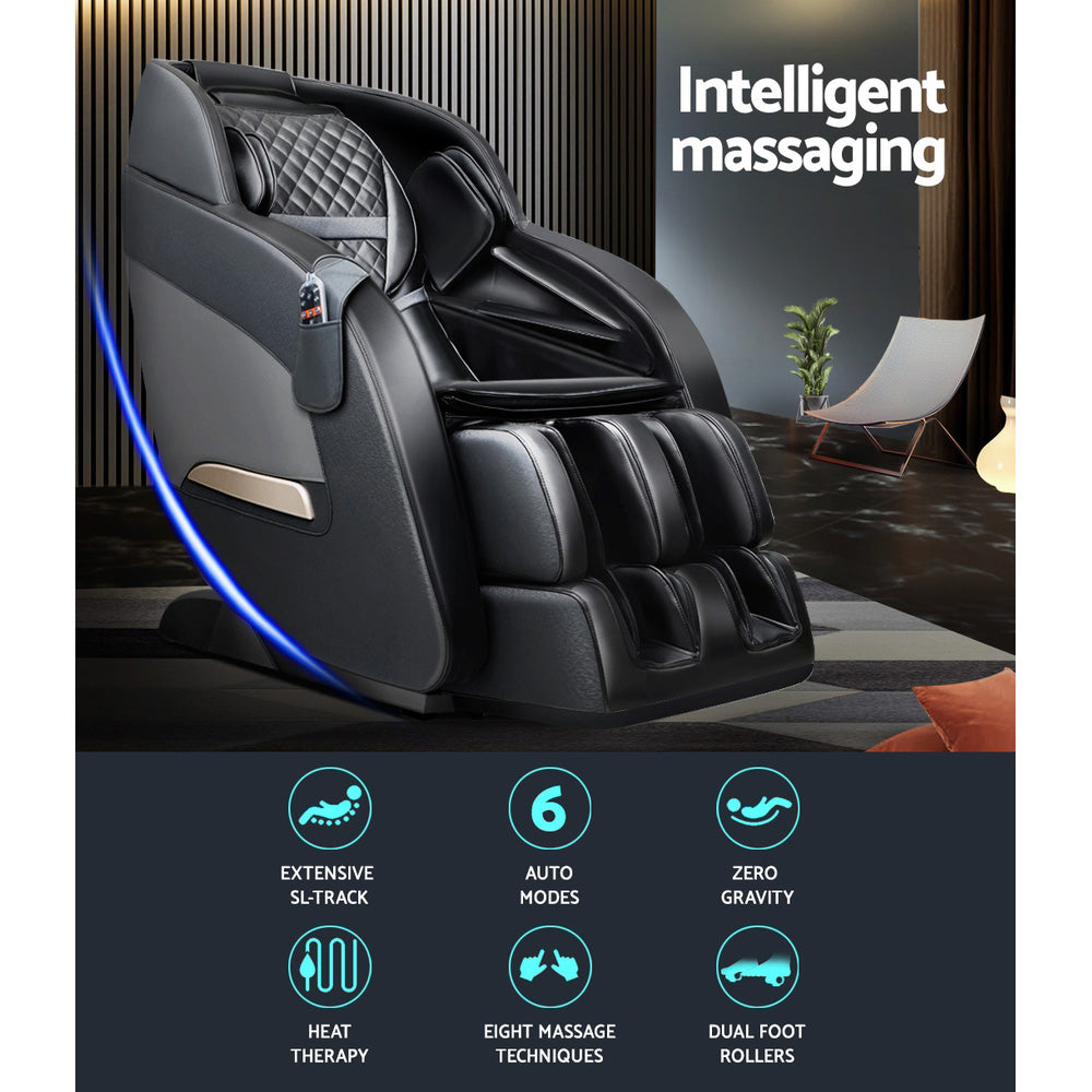 Livemor Massage Chair Electric Recliner Massager Black Decima MASCHR-PRO-BK