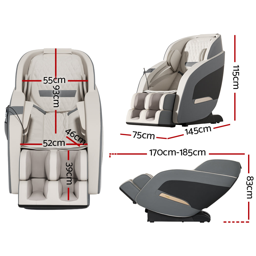 Livemor Massage Chair Electric Recliner Massager Grey Decima MASCHR-PRO-GY