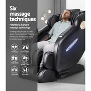 Livemor Massage Chair Electric Recliner Massager Black Ozeni MASCHR-SMT-O-FUBK