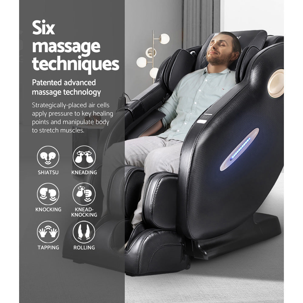 Livemor Massage Chair Electric Recliner Massager Black Ozeni MASCHR-SMT-O-FUBK
