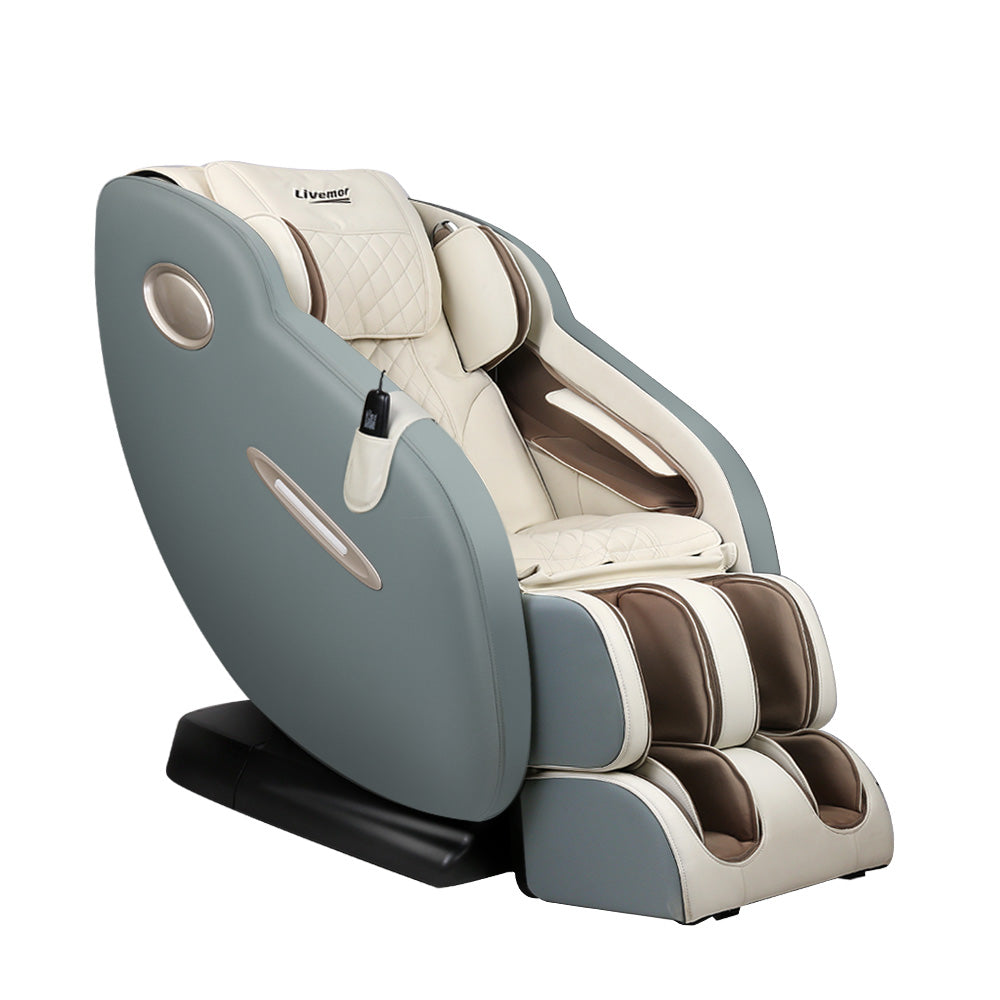 Livemor Massage Chair Electric Recliner Massager Grey Ozeni MASCHR-SMT-O-NVCR