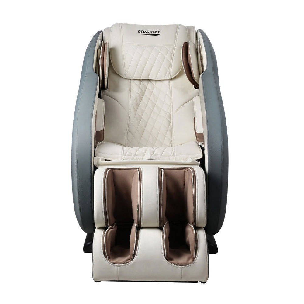 Livemor Massage Chair Electric Recliner Massager Grey Ozeni MASCHR-SMT-O-NVCR