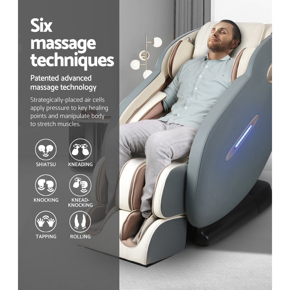 Livemor Massage Chair Electric Recliner Massager Grey Ozeni MASCHR-SMT-O-NVCR