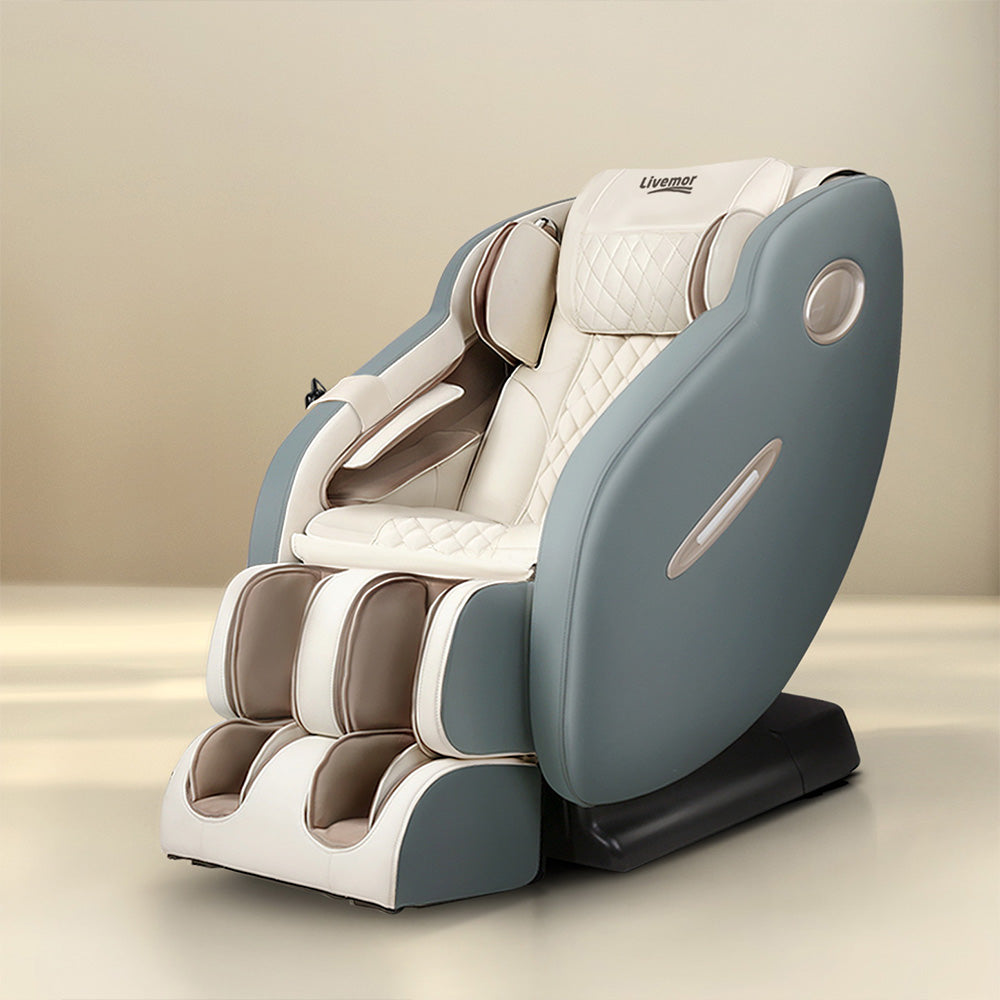 Livemor Massage Chair Electric Recliner Massager Grey Ozeni MASCHR-SMT-O-NVCR