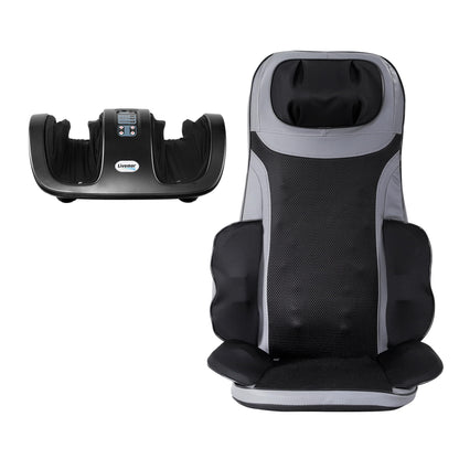 Livemor Full Back Massage Seat Cushion Heating With Kneading Foot Massagers MASSAGE-188-BARON-BK