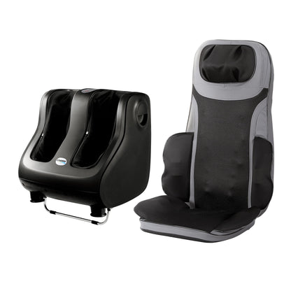 Livemor Full Back Massage Seat Cushion Heating With 360 degrees Foot Massagers MASSAGE-288-BARON-BK