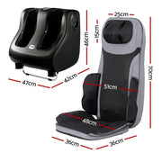 Livemor Full Back Massage Seat Cushion Heating With 360 degrees Foot Massagers MASSAGE-288-BARON-BK