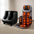 Livemor Full Back Massage Seat Cushion Heating With 360 degrees Foot Massagers MASSAGE-288-BARON-BK