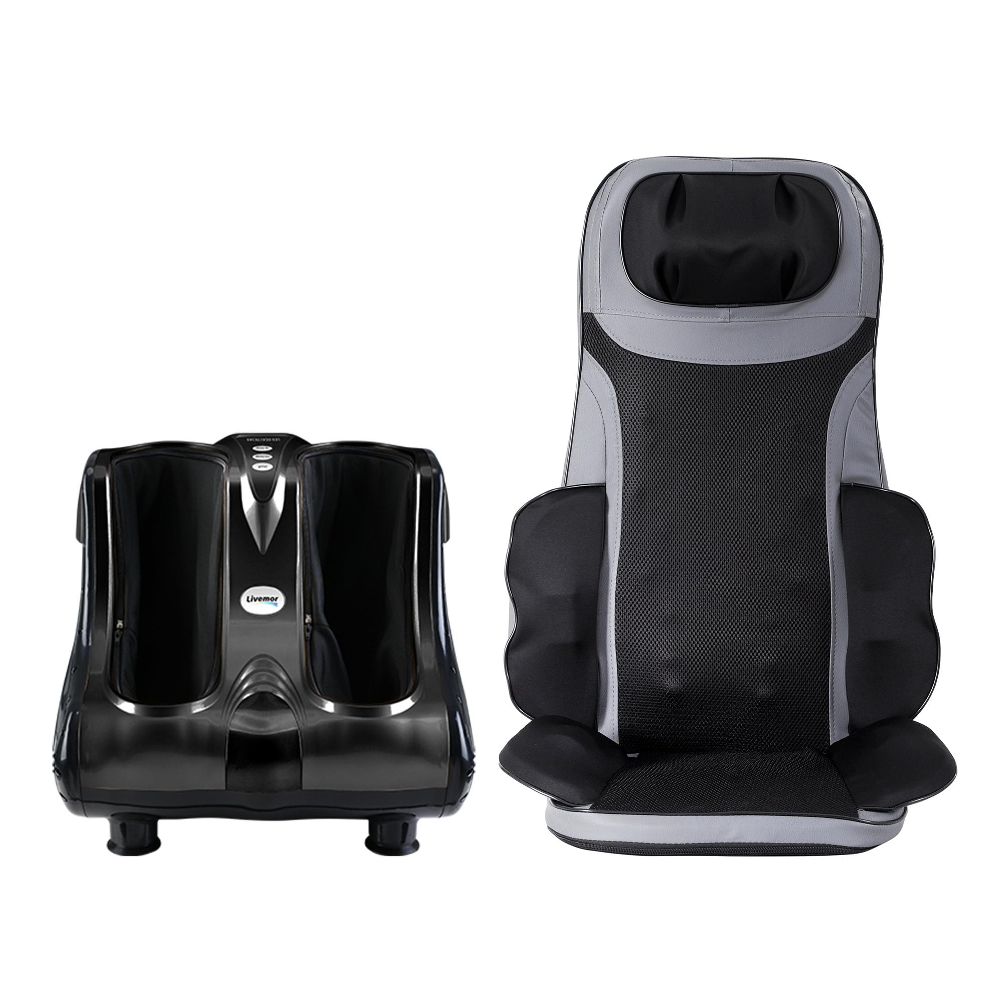 Livemor Massage Cushion Heating Massage Seats With Calf Foot Massager MASSAGE-LF03-BARON-BK
