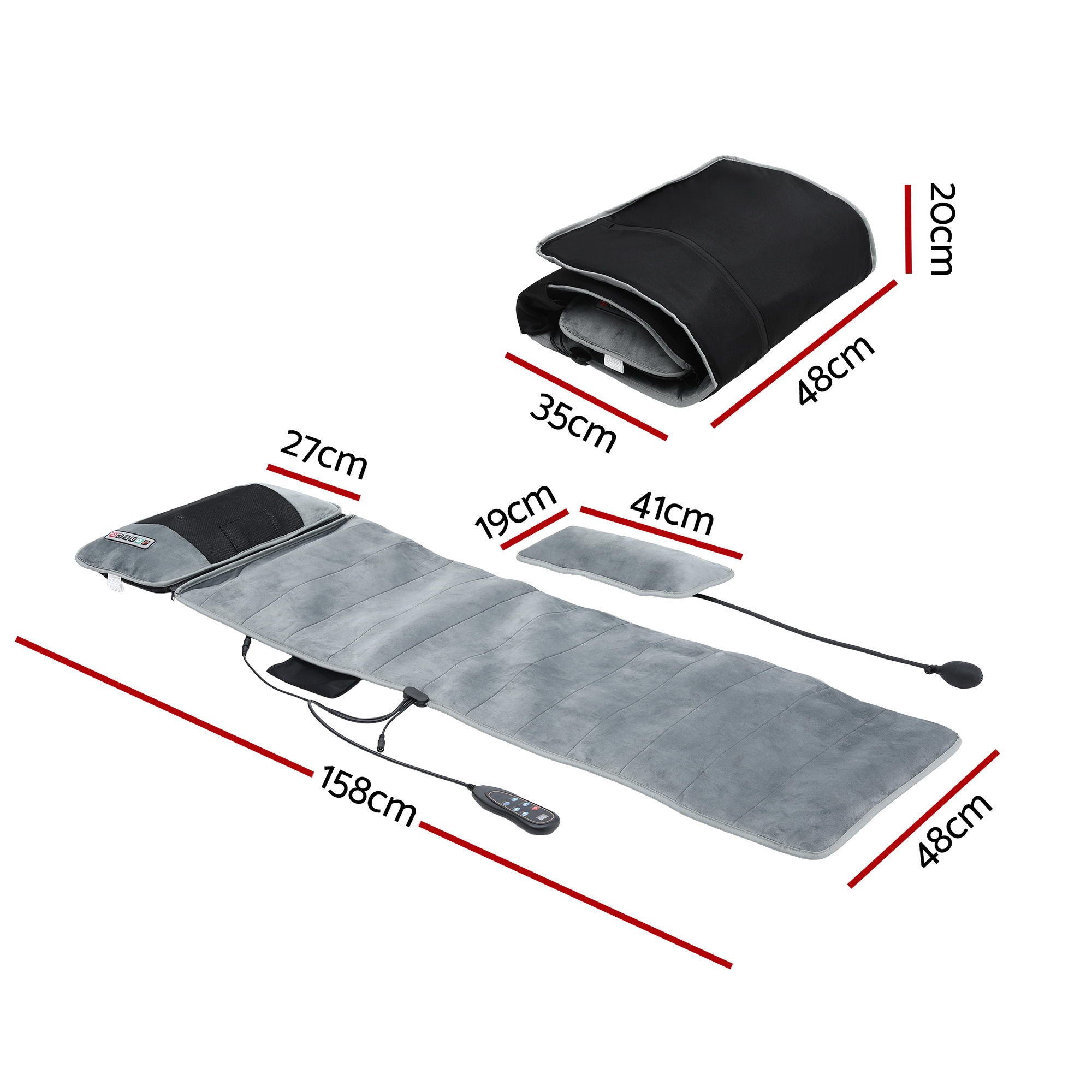 Livemor Massage Mat 10-nodes Vibration Heating Massage Cushion MASSAGE-MAT-01-FB-GY