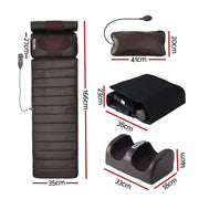 Livemor Massage Mat Kneading Neck Foot Massager Heated Vibration Airbag Mattress MASSAGE-MAT-02-PU-BR