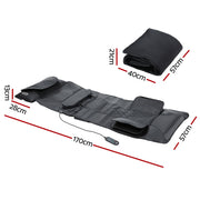 Livemor Massage Mat Heated Kneading Neck Massager Lumbar Airbag Stretch MASSAGE-MAT-04-PU-BK