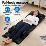 Livemor Massage Mat Heated Kneading Neck Massager Lumbar Airbag Stretch MASSAGE-MAT-04-PU-BK