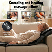 Livemor Massage Mat Heated Kneading Neck Massager Lumbar Airbag Stretch MASSAGE-MAT-04-PU-BK