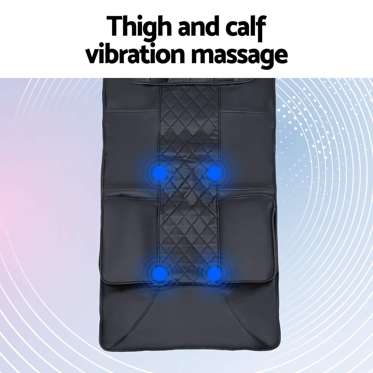 Livemor Massage Mat Heated Kneading Neck Massager Lumbar Airbag Stretch MASSAGE-MAT-04-PU-BK