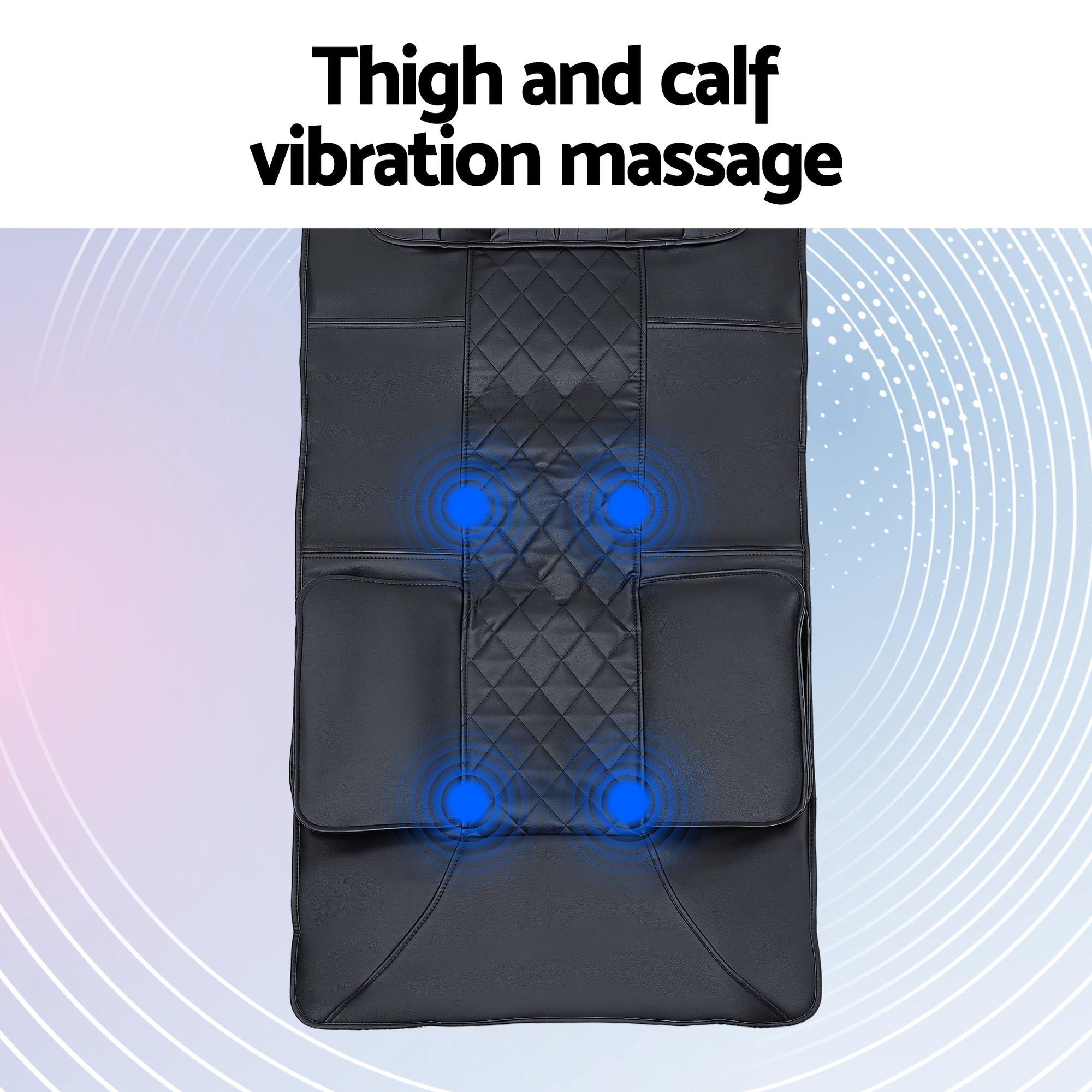 Livemor Massage Mat Heated Kneading Neck Massager Lumbar Airbag Stretch MASSAGE-MAT-04-PU-BK