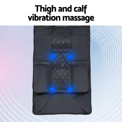 Livemor Massage Mat Heated Kneading Neck Massager Lumbar Airbag Stretch MASSAGE-MAT-04-PU-BK
