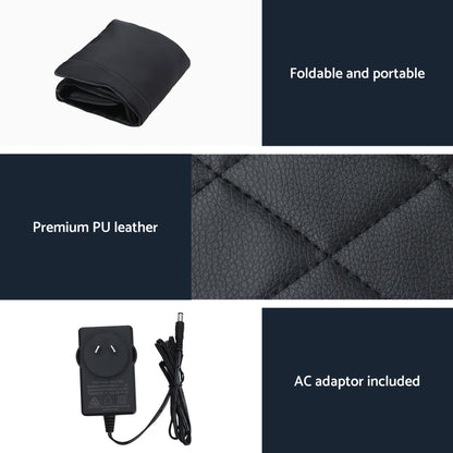 Livemor Massage Mat Heated Kneading Neck Massager Lumbar Airbag Stretch MASSAGE-MAT-04-PU-BK