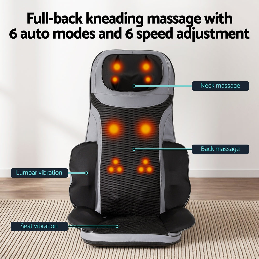 Livemor 8-nodes Full Back Massage Cushion Heating Massage Seats MASSAGE-SEAT-BARON-BK