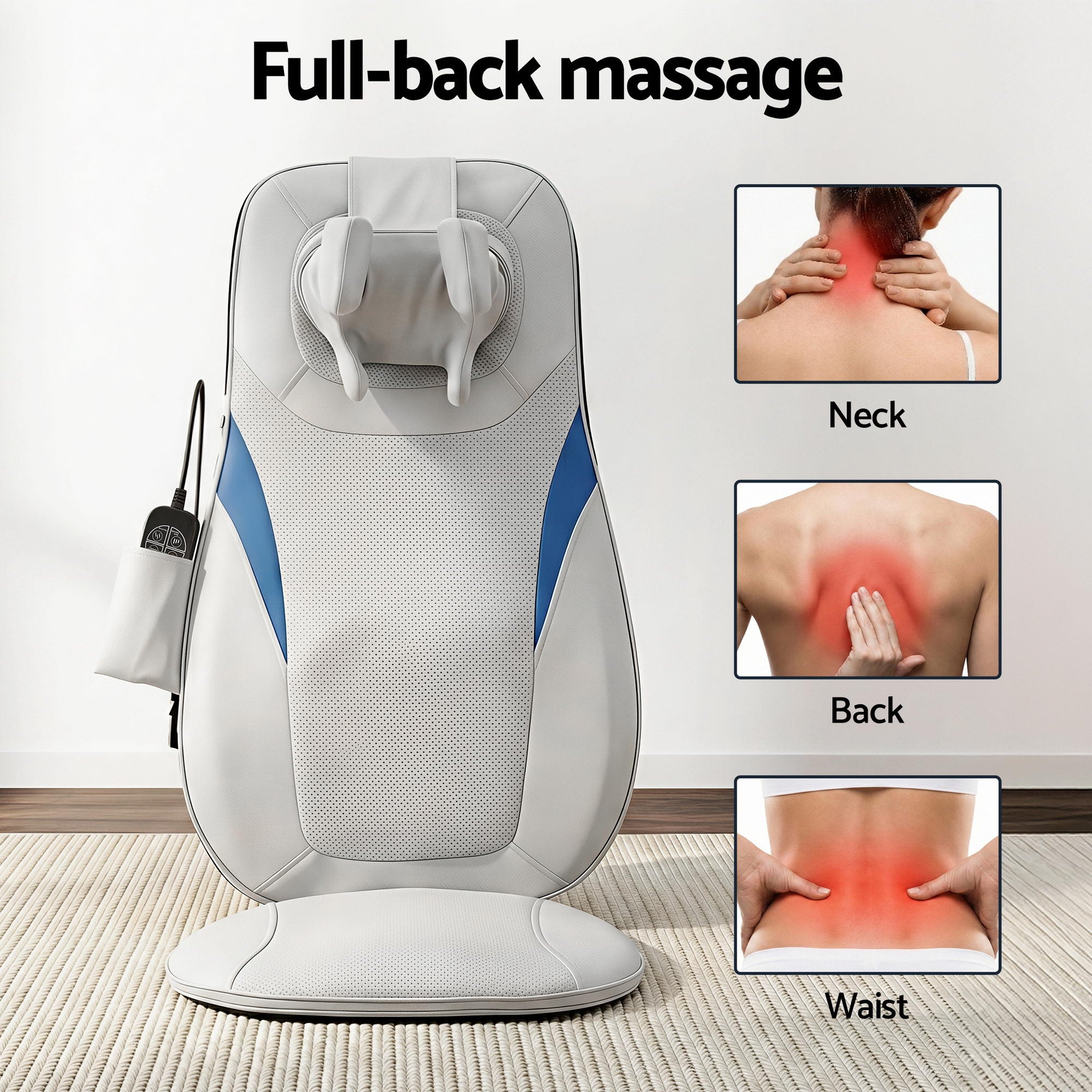 Livemor Full Back Massage Cushion 3D Kneading Heating Massage Seats MASSAGE-SEAT-BIRO-GY