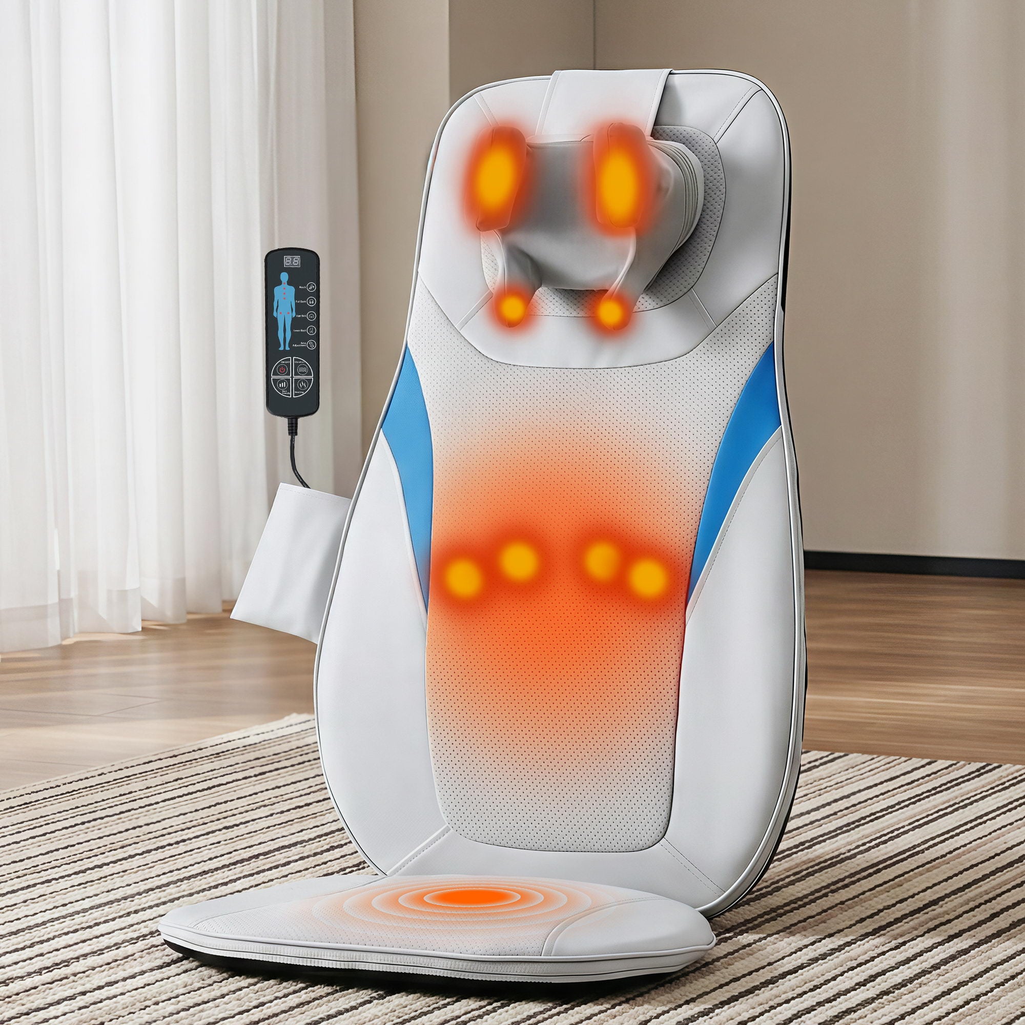 Livemor Full Back Massage Cushion 3D Kneading Heating Massage Seats MASSAGE-SEAT-BIRO-GY